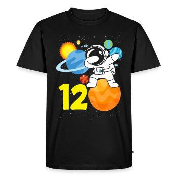 12th Birthday Boys Astronaut Birthday - Men's Premium Organic T-Shirt - black - Front - Nico (187cm)