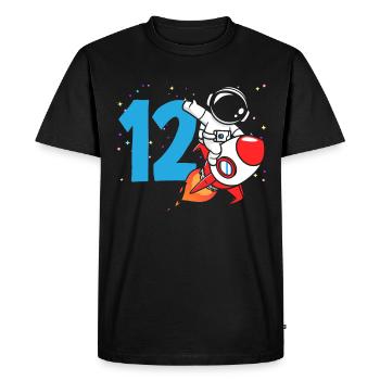 12th Birthday Boys Astronaut Birthday - Men's Premium Organic T-Shirt - black - Front - Nico (187cm)