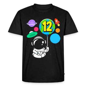 12th Birthday Boys Astronaut Birthday - Men's Premium Organic T-Shirt - black - Front - Nico (187cm)