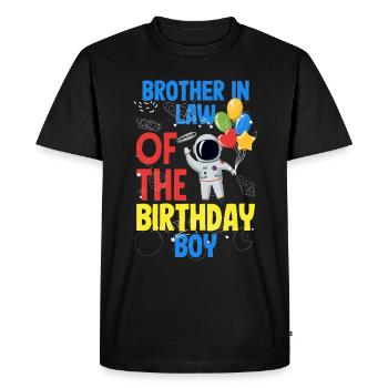 Children's Birthday Astronaut Family Members - Men's Premium Organic T-Shirt - black - Front - Nico (187cm)