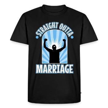 Straight Outta Marriage - Men's Premium Organic T-Shirt - black - Front - Nico (187cm)