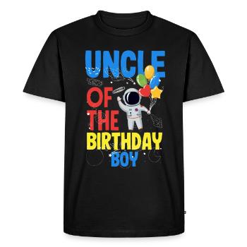 Children's Birthday Astronaut Family Members - Men's Premium Organic T-Shirt - black - Front - Nico (187cm)