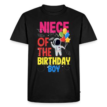 Children's Birthday Astronaut Family Members - Men's Premium Organic T-Shirt - black - Front - Nico (187cm)