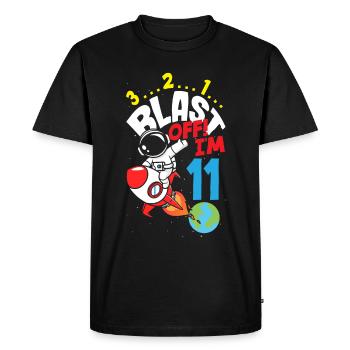11th Birthday Boys Astronaut Birthday - Men's Premium Organic T-Shirt - black - Front - Nico (187cm)