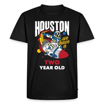 2ème anniversaire garçons 2 ans astronaute anniversaire - T-shirt Premium bio Homme - noir - Devant - Nico (187cm)