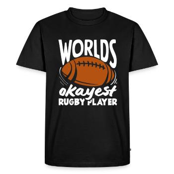 Worldwide mediocre rugby player - Men's Premium Organic T-Shirt - black - Front - Nico (187cm)