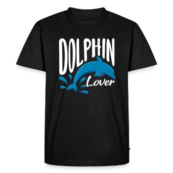 Amoureux des dauphins sautant dans l’eau - T-shirt Premium bio Homme - noir - Devant - Nico (187cm)