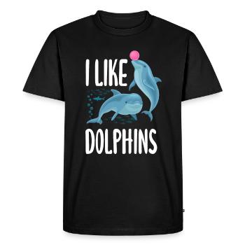 J’aime les dauphins pour les amoureux des dauphins - T-shirt Premium bio Homme - noir - Devant - Nico (187cm)