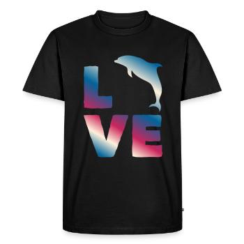 Chers fans de dauphins de l’océan, motif coloré - T-shirt Premium bio Homme - noir - Devant - Nico (187cm)