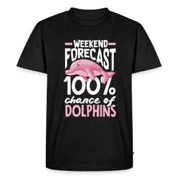 Prédiction du week-end : 100% de chances d’avoir des dauphins - T-shirt Premium bio Homme - noir - Devant - Nico (187cm)