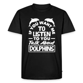Parlez-moi des dauphins - T-shirt Premium bio Homme - noir - Devant - Nico (187cm)