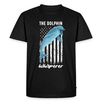 Le chuchoteur de dauphins pour les amoureux de la mer - T-shirt Premium bio Homme - noir - Devant - Nico (187cm)