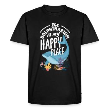 The dolphinarium is my happy place - Men's Premium Organic T-Shirt - black - Front - Nico (187cm)