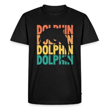 Silhouette dauphin rétro pour les amoureux de la mer - T-shirt Premium bio Homme - noir - Devant - Nico (187cm)
