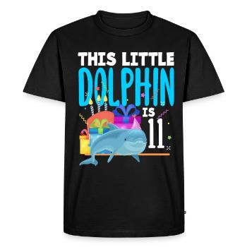 This little dolphin is 11 11th birthday - Men's Premium Organic T-Shirt - black - Front - Nico (187cm)