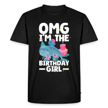 Dauphin Anniversaire Fille - T-shirt Premium bio Homme - noir - Devant - Nico (187cm)