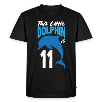 This little dolphin is 11 11th birthday - Men's Premium Organic T-Shirt - black - Front - Nico (187cm)