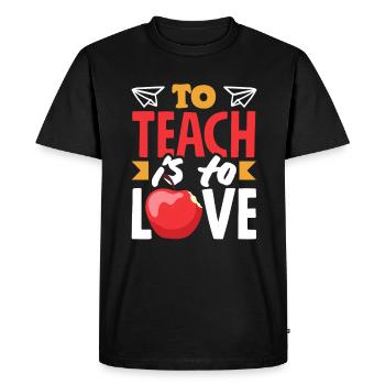 Funny Teacher Teacher Gift - Men's Premium Organic T-Shirt - black - Front - Nico (187cm)