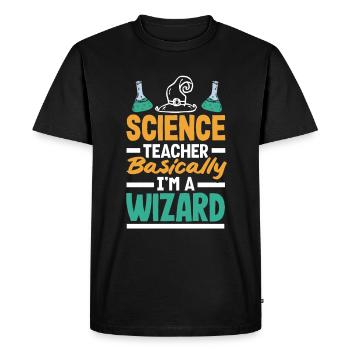 Funny Teacher Teacher Gift - Men's Premium Organic T-Shirt - black - Front - Nico (187cm)