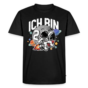 2ème anniversaire garçons 2 ans astronaute anniversaire - T-shirt Premium bio Homme - noir - Devant - Nico (187cm)