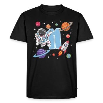 11th Birthday Boys Astronaut Birthday - Men's Premium Organic T-Shirt - black - Front - Nico (187cm)