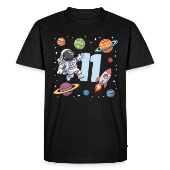 11th Birthday Boys Astronaut Birthday - Men's Premium Organic T-Shirt - black - Front - Nico (187cm)