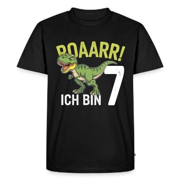 7ème anniversaire 7 ans Dino Dinosaur Fan - T-shirt Premium bio Homme - noir - Devant - Nico (187cm)