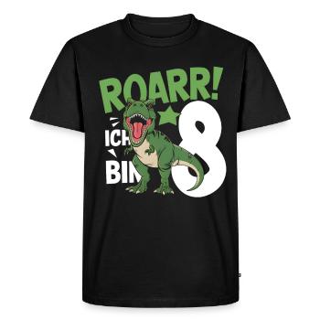 8e anniversaire 8 ans Dino Dinosaur Fan - T-shirt Premium bio Homme - noir - Devant - Nico (187cm)