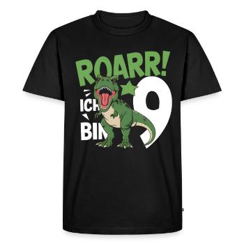 9e anniversaire 9 ans Dino Dinosaur Fan - T-shirt Premium bio Homme - noir - Devant - Nico (187cm)