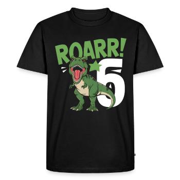6ème anniversaire 6 ans Dino Dinosaur Fan - T-shirt Premium bio Homme - noir - Devant - Nico (187cm)