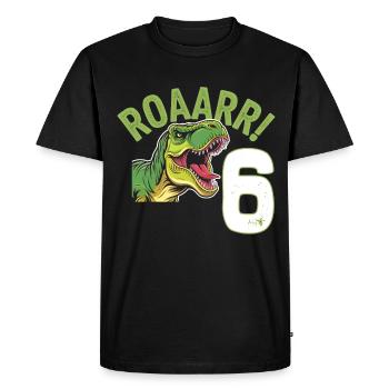 6ème anniversaire 6 ans Dino Dinosaur Fan - T-shirt Premium bio Homme - noir - Devant - Nico (187cm)