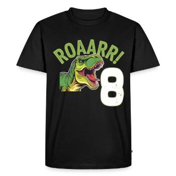 8e anniversaire 8 ans Dino Dinosaur Fan - T-shirt Premium bio Homme - noir - Devant - Nico (187cm)