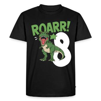 8e anniversaire 8 ans Dino Dinosaur Fan - T-shirt Premium bio Homme - noir - Devant - Nico (187cm)