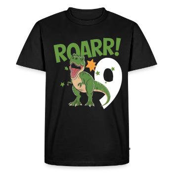 9e anniversaire 9 ans Dino Dinosaur Fan - T-shirt Premium bio Homme - noir - Devant - Nico (187cm)