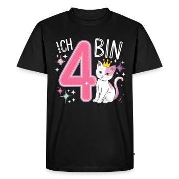 4th Birthday Cat Kitten Children's Birthday Party - Men's Premium Organic T-Shirt - black - Front - Nico (187cm)