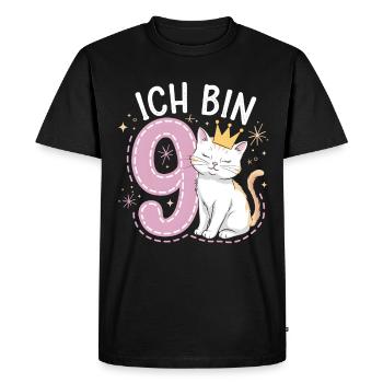 9ème anniversaire Chat Chaton Anniversaire des enfants - T-shirt Premium bio Homme - noir - Devant - Nico (187cm)