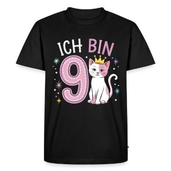 9ème anniversaire Chat Chaton Anniversaire des enfants - T-shirt Premium bio Homme - noir - Devant - Nico (187cm)