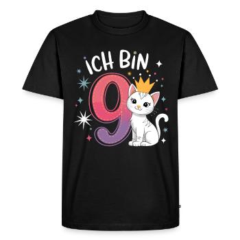 9ème anniversaire Chat Chaton Anniversaire des enfants - T-shirt Premium bio Homme - noir - Devant - Nico (187cm)