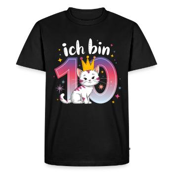 10e anniversaire Chat Chaton Anniversaire des enfants - T-shirt Premium bio Homme - noir - Devant - Nico (187cm)