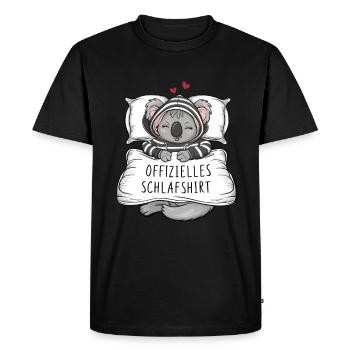 Official Sweet Koala Sleep Shirt - Men's Premium Organic T-Shirt - black - Front - Nico (187cm)