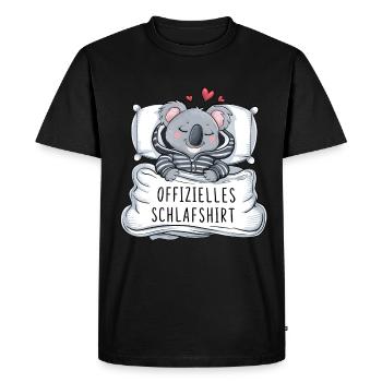 Official Sweet Koala Sleep Shirt - Men's Premium Organic T-Shirt - black - Front - Nico (187cm)