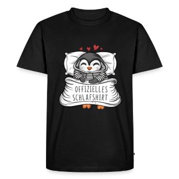 Official Sweet Penguin Sleep Shirt - Men's Premium Organic T-Shirt - black - Front - Nico (187cm)