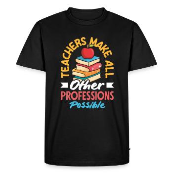 Funny Teacher Teacher Gift - Men's Premium Organic T-Shirt - black - Front - Nico (187cm)