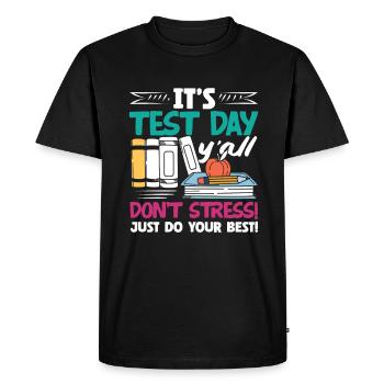 Funny Teacher Teacher Gift - Men's Premium Organic T-Shirt - black - Front - Nico (187cm)