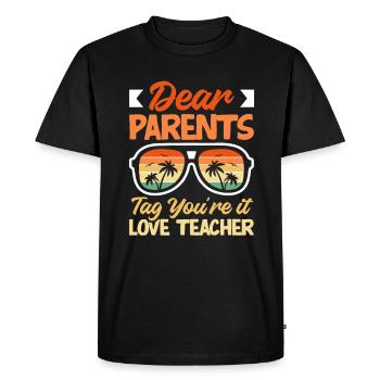 Funny Teacher Teacher Gift - Men's Premium Organic T-Shirt - black - Front - Nico (187cm)