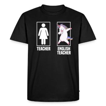 Funny Teacher Teacher Gift - Men's Premium Organic T-Shirt - black - Front - Nico (187cm)