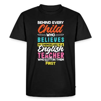 Funny Teacher Teacher Gift - Men's Premium Organic T-Shirt - black - Front - Nico (187cm)