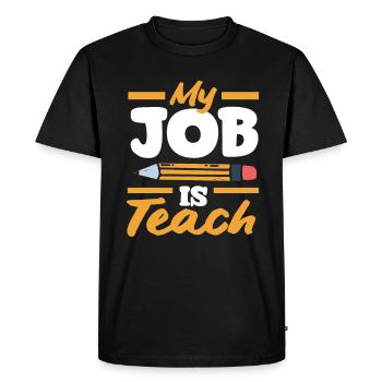 Funny Teacher Teacher Gift - Men's Premium Organic T-Shirt - black - Front - Nico (187cm)