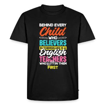 Funny Teacher Teacher Gift - Men's Premium Organic T-Shirt - black - Front - Nico (187cm)