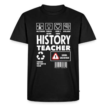 Funny Teacher Teacher Gift - Men's Premium Organic T-Shirt - black - Front - Nico (187cm)